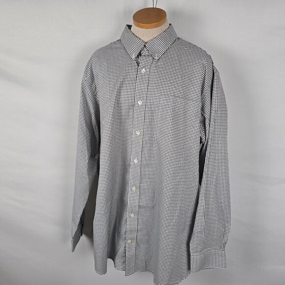 Duluth Trading Dress Shirt Men's 2XLT Black White Check Button Collard Cotton - Picture 16 of 16